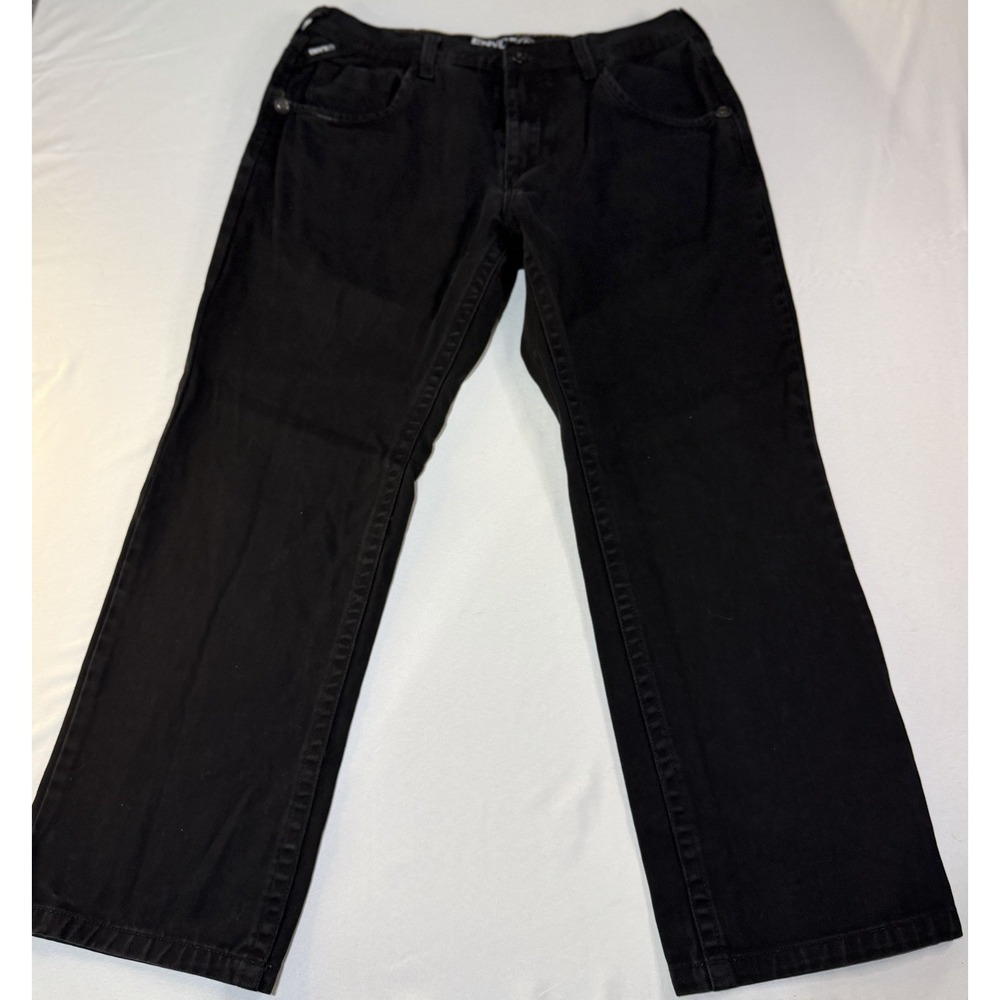 Vintage Enyce Jeans Men's 38 Black Wide Leg‎ Baggy Denim Pants Y2K Skater Grunge